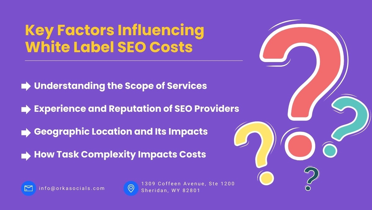 Key factors influencing white label SEO costs